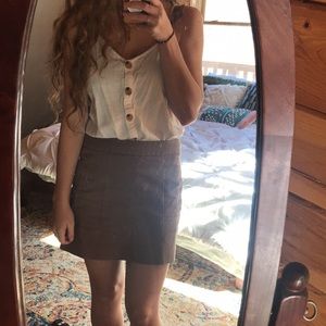 Mini khaki skirt.